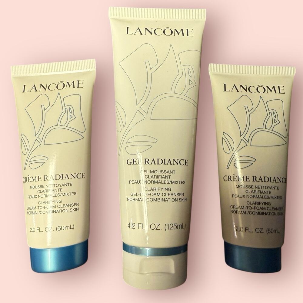 Lancome Gel Radiance Clarifying Foam Cream Cleanser Normal/Combination Lot 8.2oz